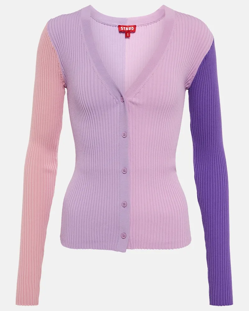 STAUD Cardigan Cargo in maglia a coste Multicolore