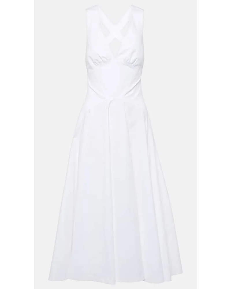 Alaïa AlaÃ¯a Abito midi in popeline di cotone Bianco