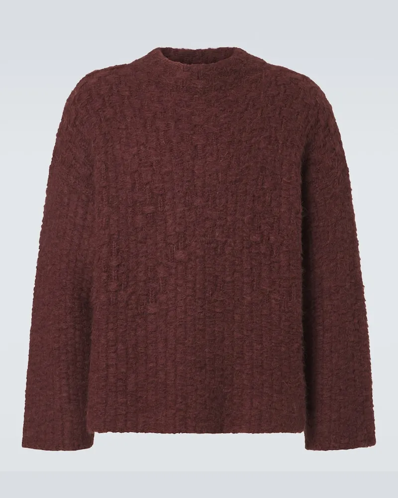 Jil Sander Pullover in misto mohair Borgogna