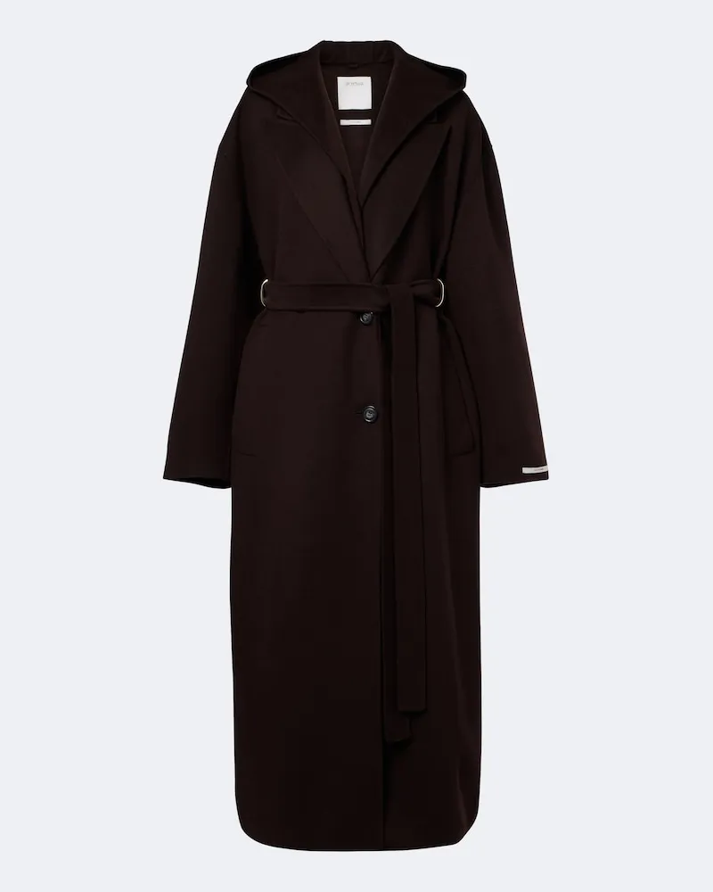 SPORTMAX Cappotto in lana vergine con cintura Marrone