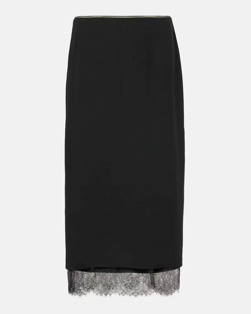 Vince Gonna midi rifinita con pizzo Nero