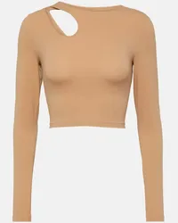 Wolford Top cropped con cut-out Beige