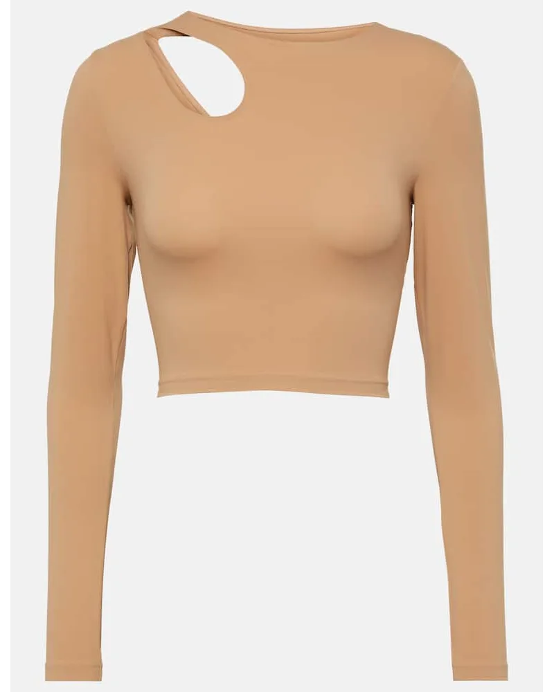 Wolford Top cropped con cut-out Beige
