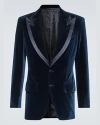 Tom Ford Blazer da smoking Atticus in velluto Blu