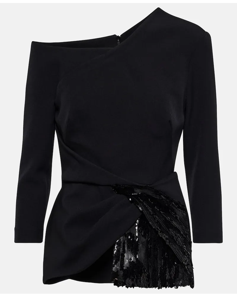 Safiyaa Top asimmetrico Juah in crÃªpe Nero