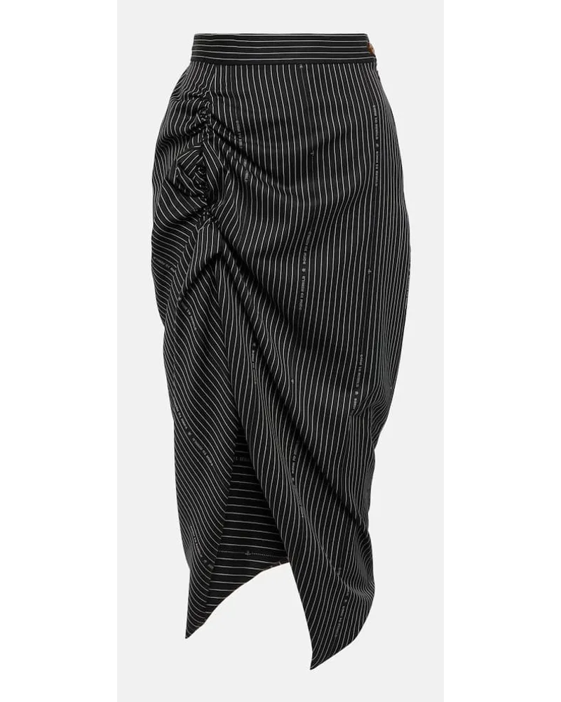 Vivienne Westwood Gonna midi in lana e cotone a righe Multicolore