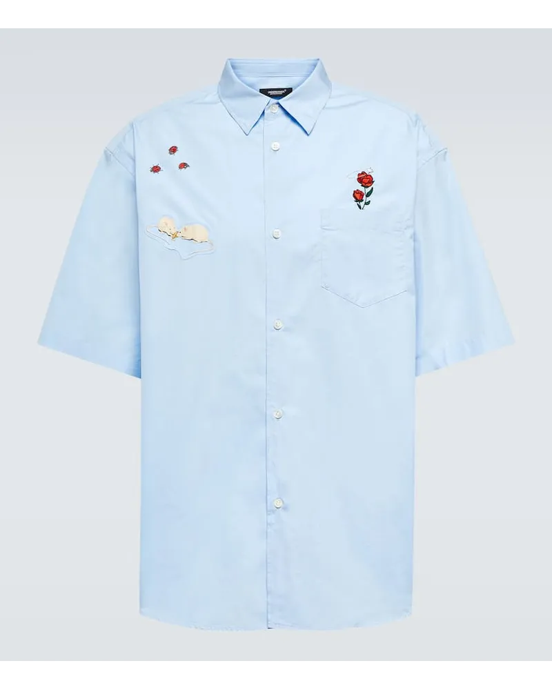 Undercover Camicia in popeline di cotone Blu