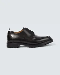 Thom Browne Stringate Derby Apron Stitch in pelle Nero