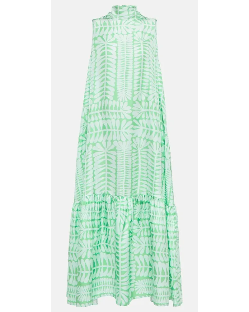 ASCENO Abito lungo Oslo in twill di seta Verde