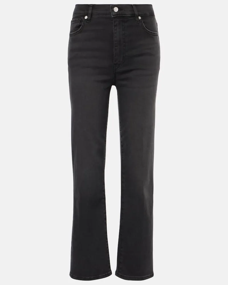 Frame Denim Jeans regular Le Sleek a vita alta Nero