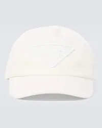 Prada Cappello da baseball con logo Bianco