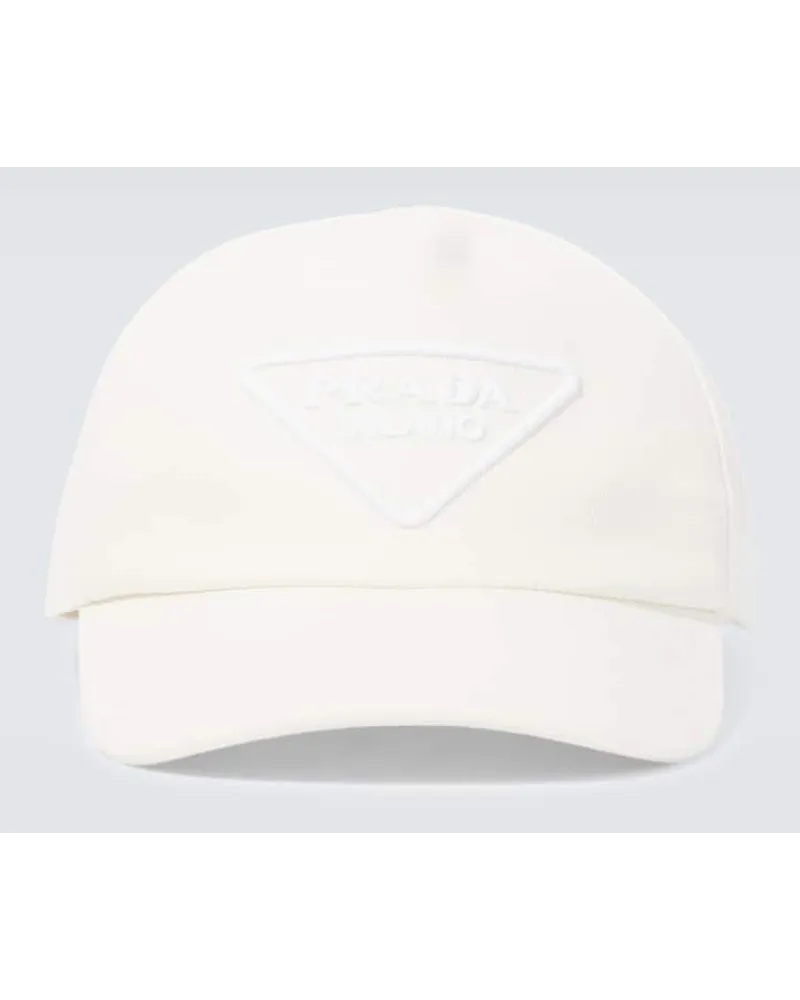 Prada Cappello da baseball con logo Bianco
