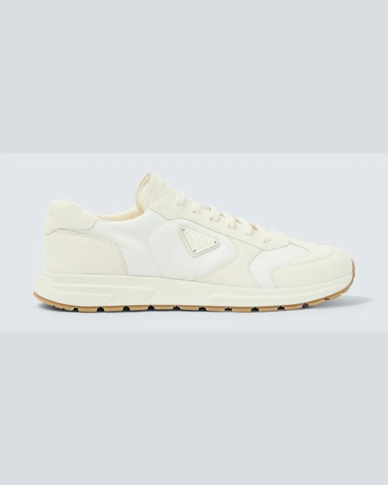 Prada Sneakers Prax in Re-Nylon con suede Bianco