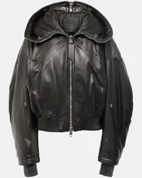 ATTICO Bomber oversize in pelle Nero