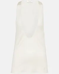 Saint Laurent Tank top in jersey di seta Bianco