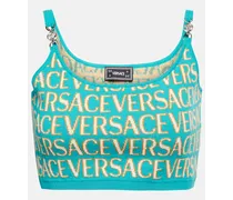 Top cropped Versace Allover in maglia