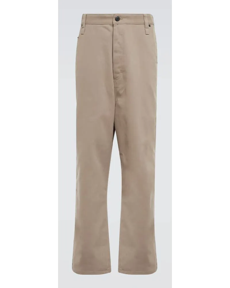 AMI Paris Pantaloni regular Alex Fit in gabardine di cotone Beige