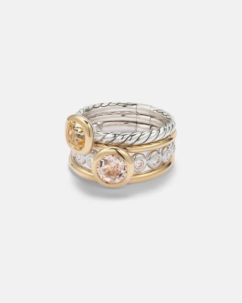 David Yurman Anello DY Mercer® in oro 18kt e argento sterling con pietre preziose Oro
