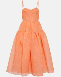 Erdem Abito midi Abelia in organza Arancione