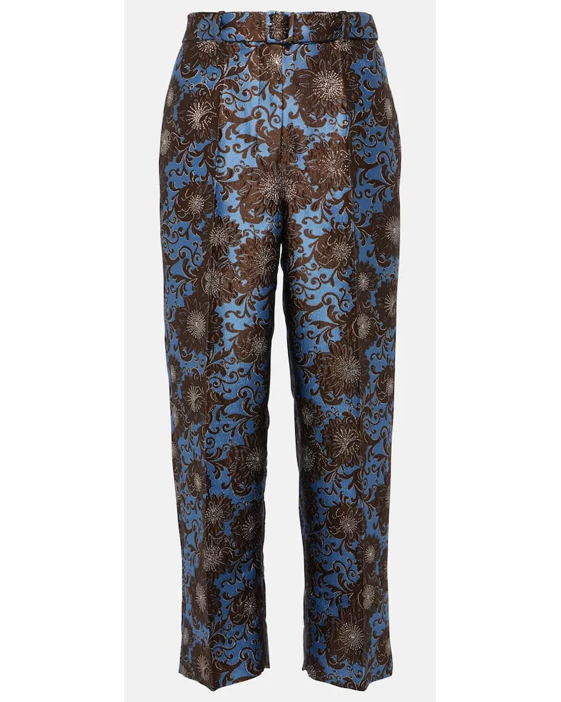 Max Mara Pantaloni Elio in jacquard Blu