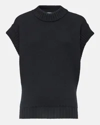 Bottega Veneta Top in maglia di lana a coste Nero