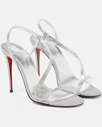 Christian Louboutin Sandali Rosalie Strass con cristalli Argento