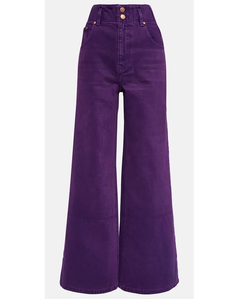 Ulla Johnson Jeans Margot a gamba larga e vita alta Viola