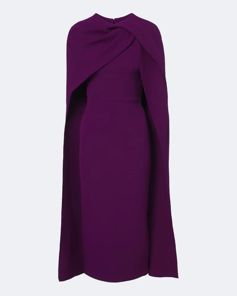 Safiyaa Abito midi Oria in crêpe a mantella Viola