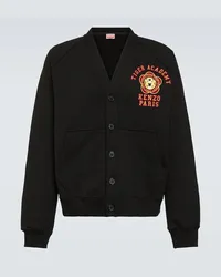 Kenzo Cardigan in cotone con logo Nero