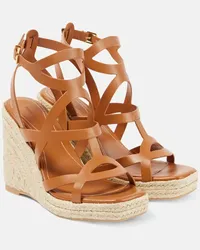 Zimmermann Espadrillas Bay 110 in pelle con zeppa Marrone