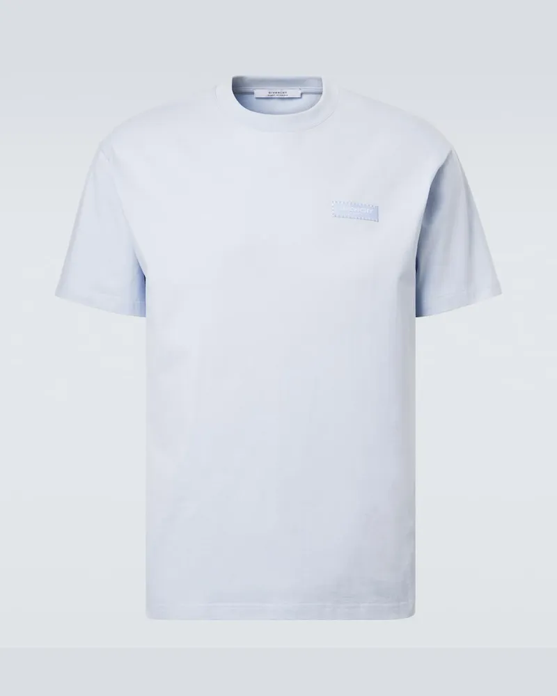 Givenchy T-shirt in jersey di cotone con logo Blu