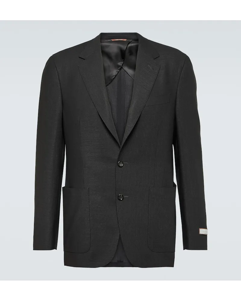 Canali Blazer monopetto in lana Nero