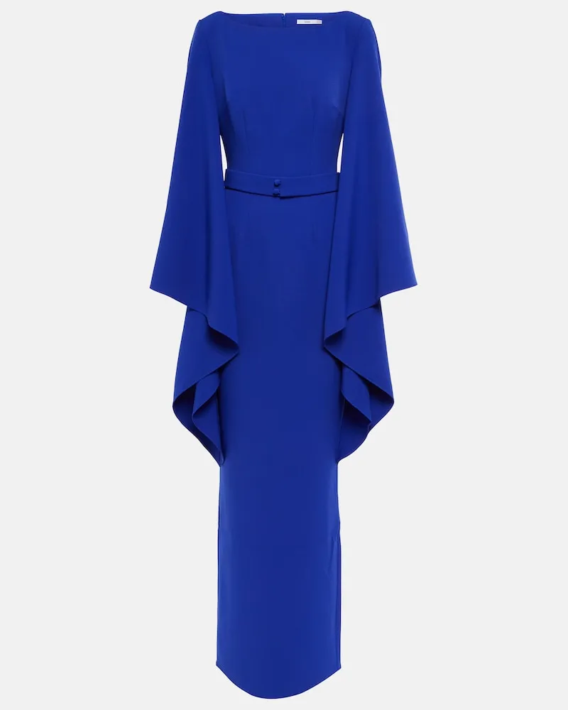 Safiyaa Abito lungo Boat N Flared con cintura Blu