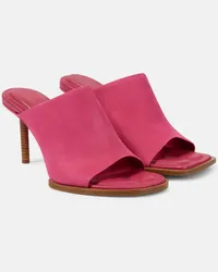 Jacquemus Sandali asimmetrici Rond Carrés in suede Rosa