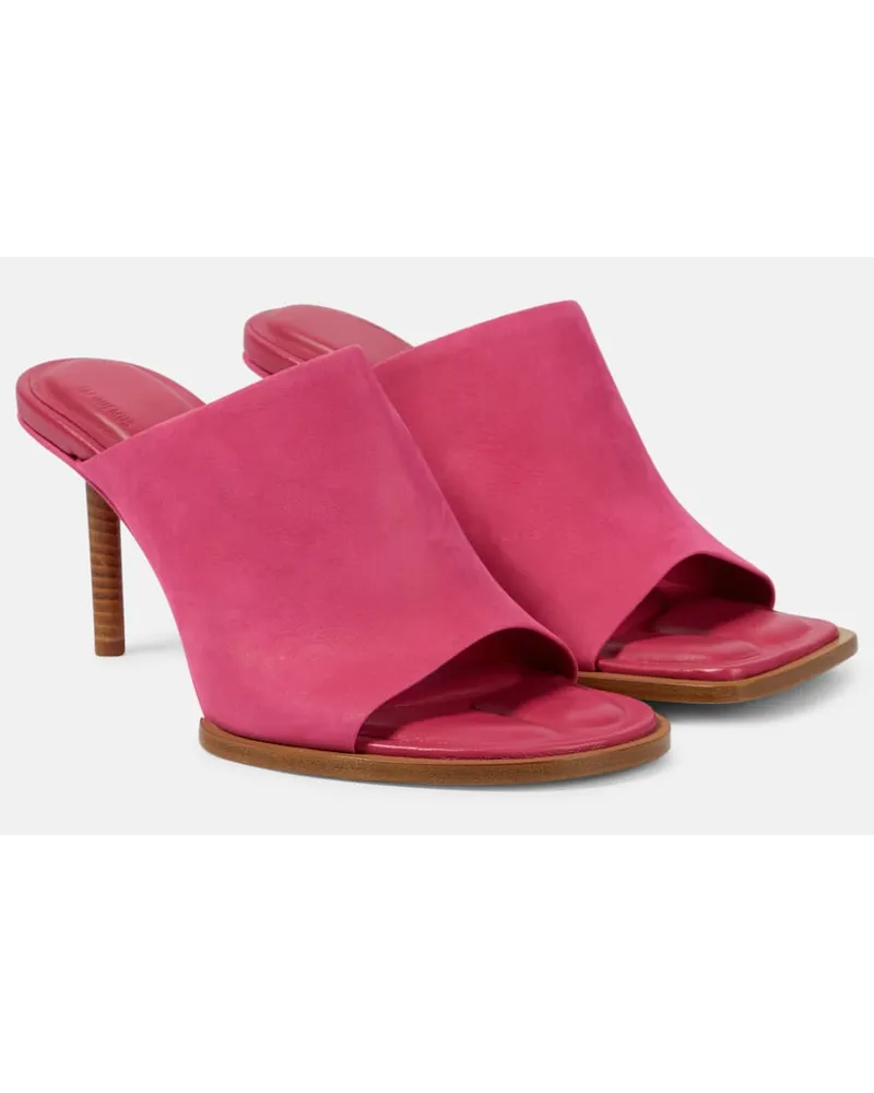 Jacquemus Sandali asimmetrici Rond CarrÃ©s in suede Rosa