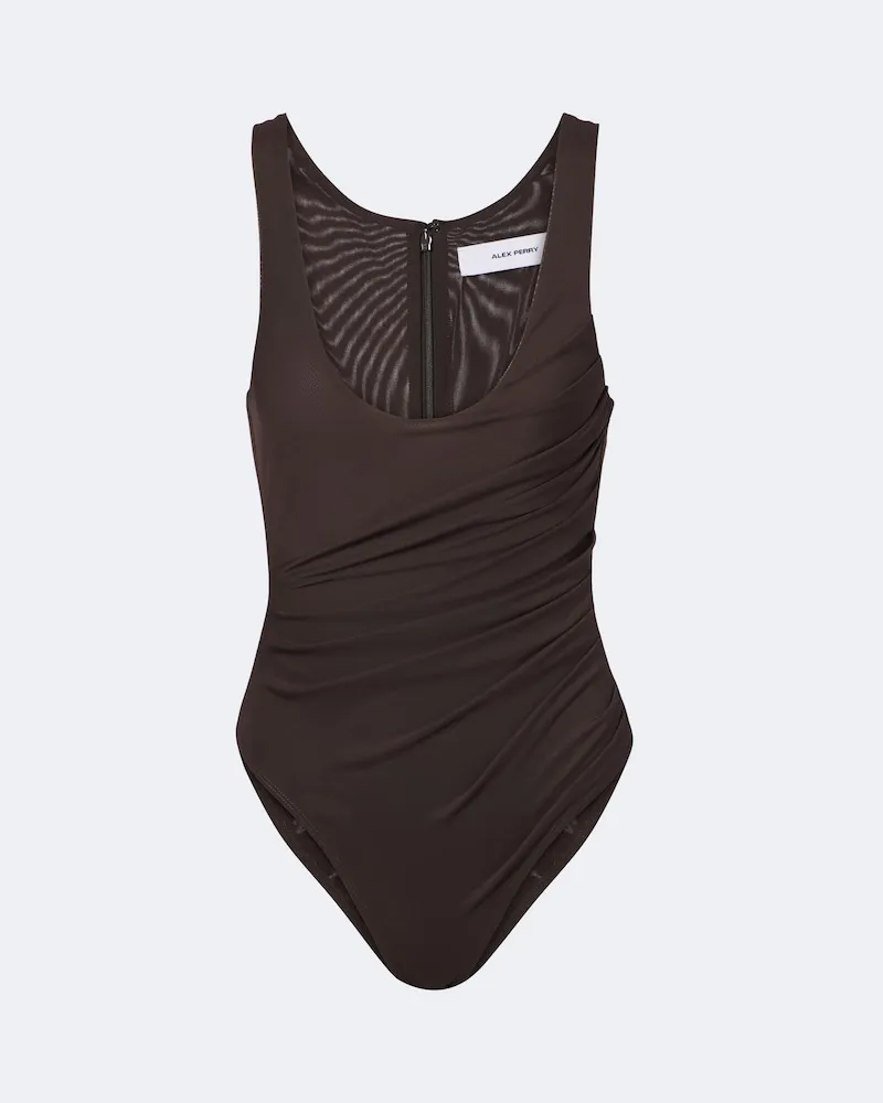 Alex Perry Body in mesh Marrone