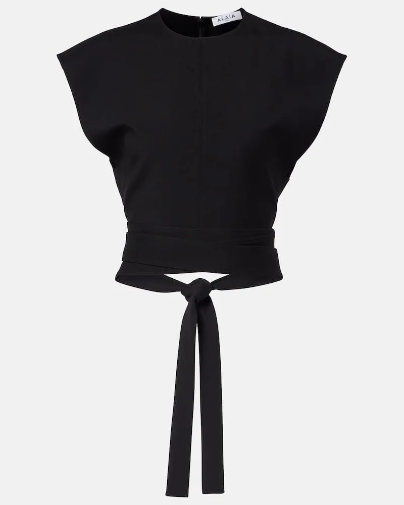 Alaïa AlaÃ¯a Top in lana con cintura Nero