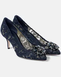 Dolce & Gabbana Pumps Bellucci in pizzo con cristalli Blu