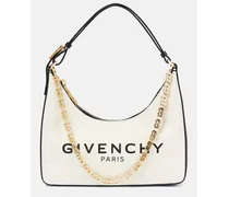 Givenchy Borsa a spalla Moon Cut Out Small in canvas Bianco