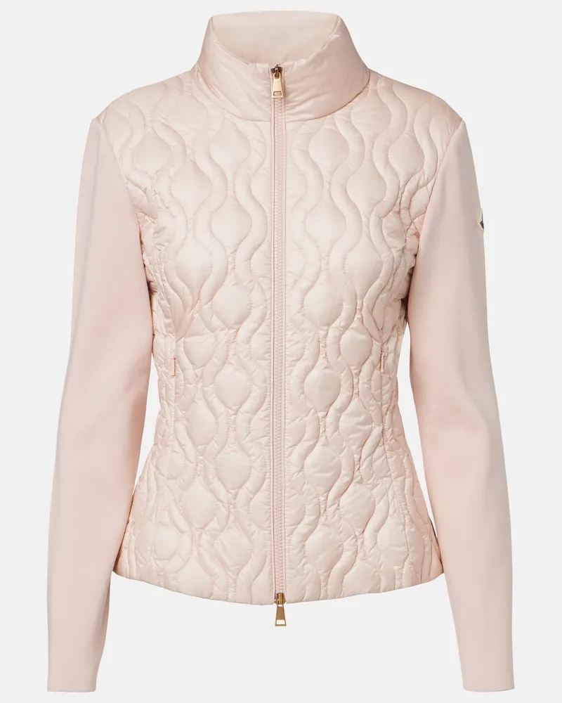 Moncler Cardigan in cotone imbottito Rosa