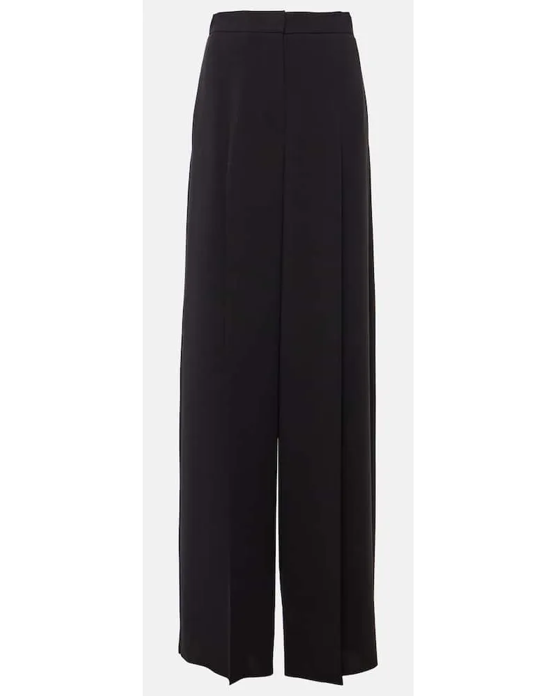 Max Mara Pantaloni a gamba larga in cady Nero