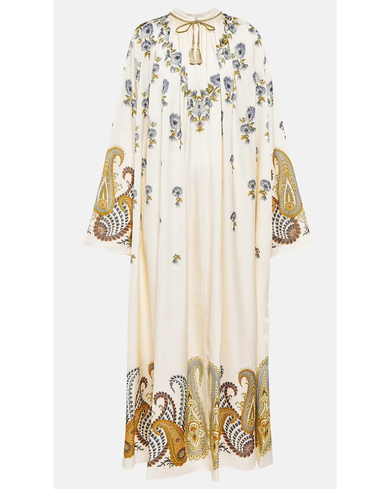 Etro Caftano con stampa paisley Bianco