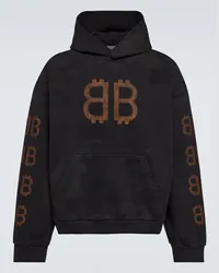 Balenciaga Felpa Crypto in jersey di cotone Nero