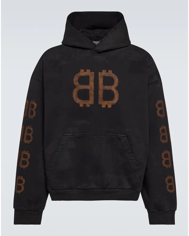 Balenciaga Felpa Crypto in jersey di cotone Nero
