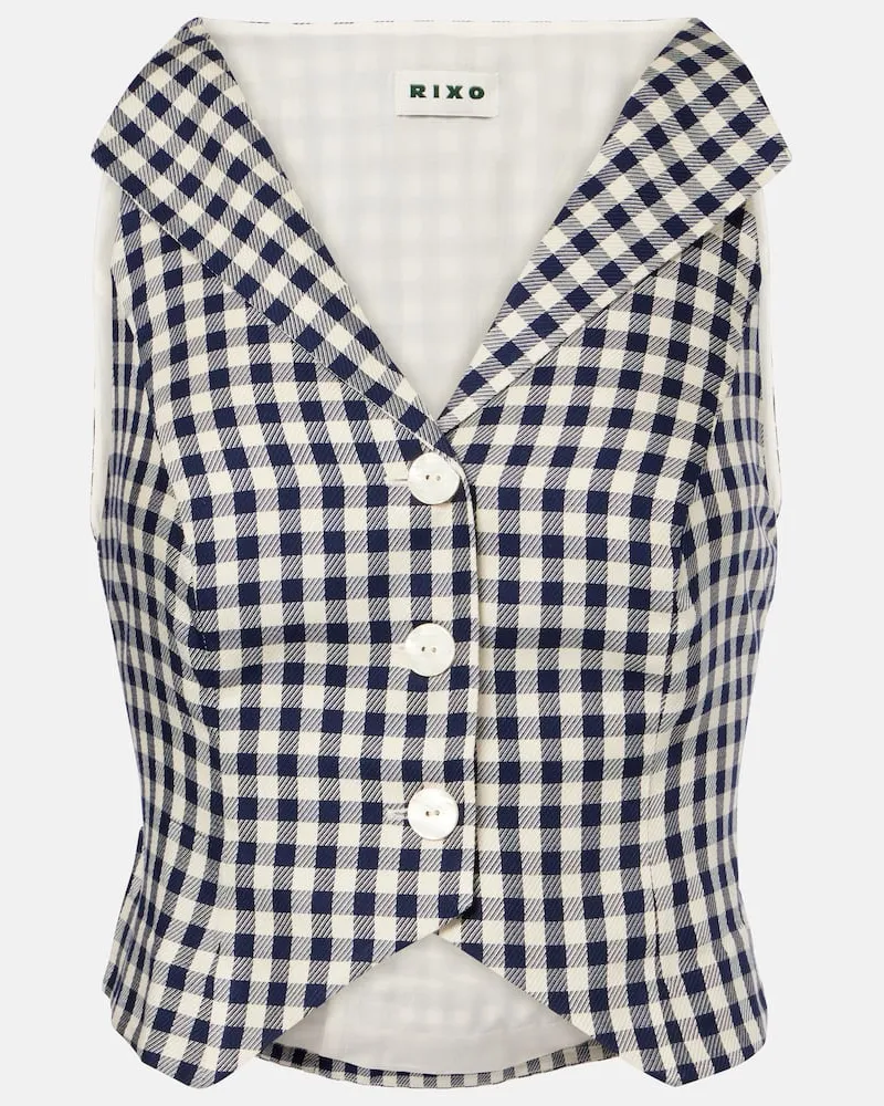 RIXO Gilet Tiggy a quadri Blu