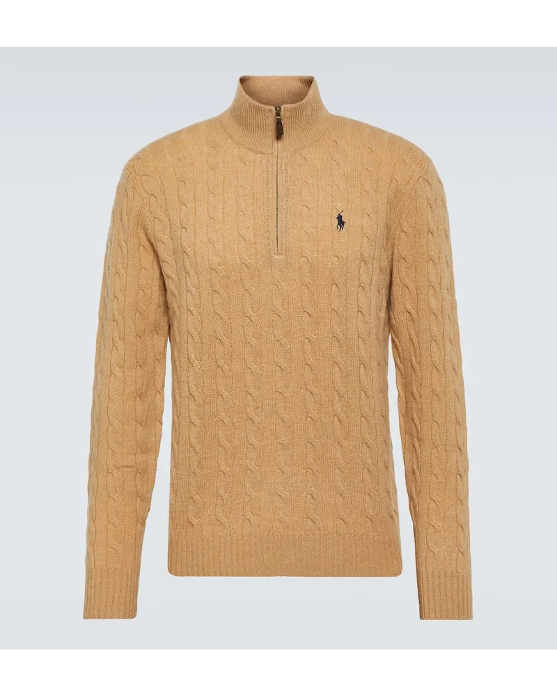 Ralph Lauren Pullover in lana e cashmere a trecce Beige
