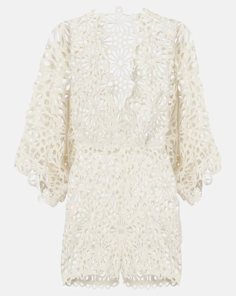 Norma Kamali Miniabito in crochet di misto cotone Bianco