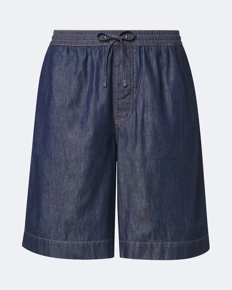 Loewe Shorts Anagram in chambray di cotone Blu