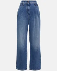 Brunello Cucinelli Jeans a gamba larga e vita alta Blu