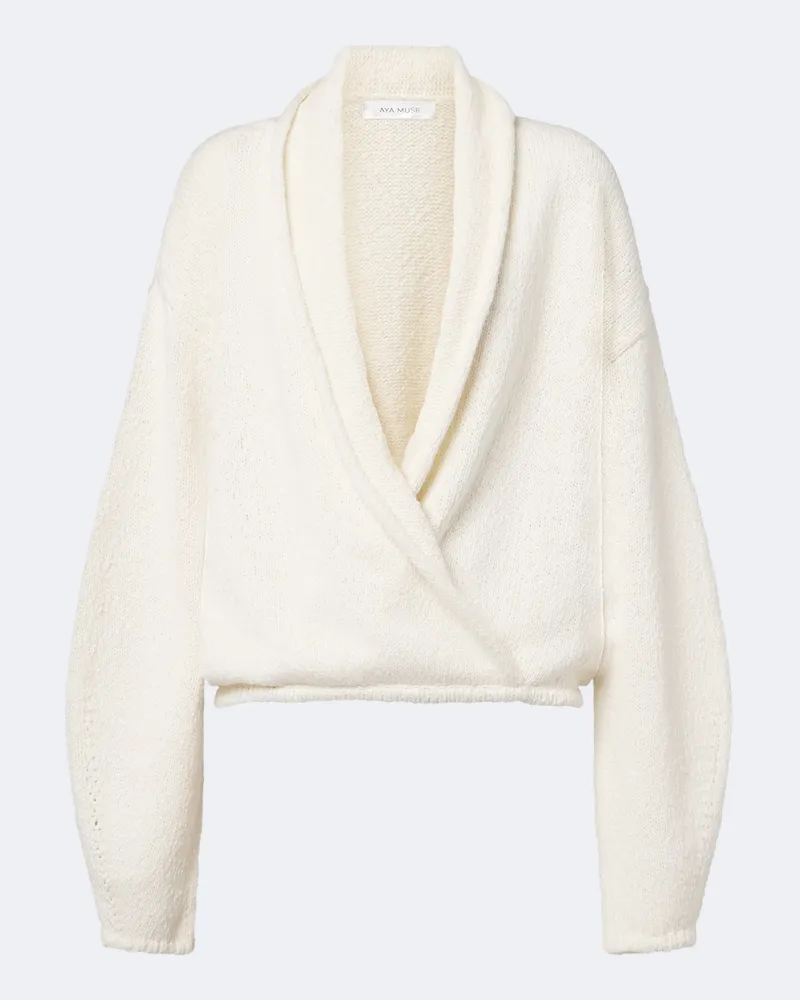 Aya Muse Top Kena in cotone a portafoglio Bianco
